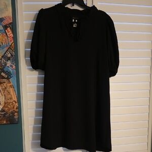 Chic Black Puff Sleeve Mini Dress